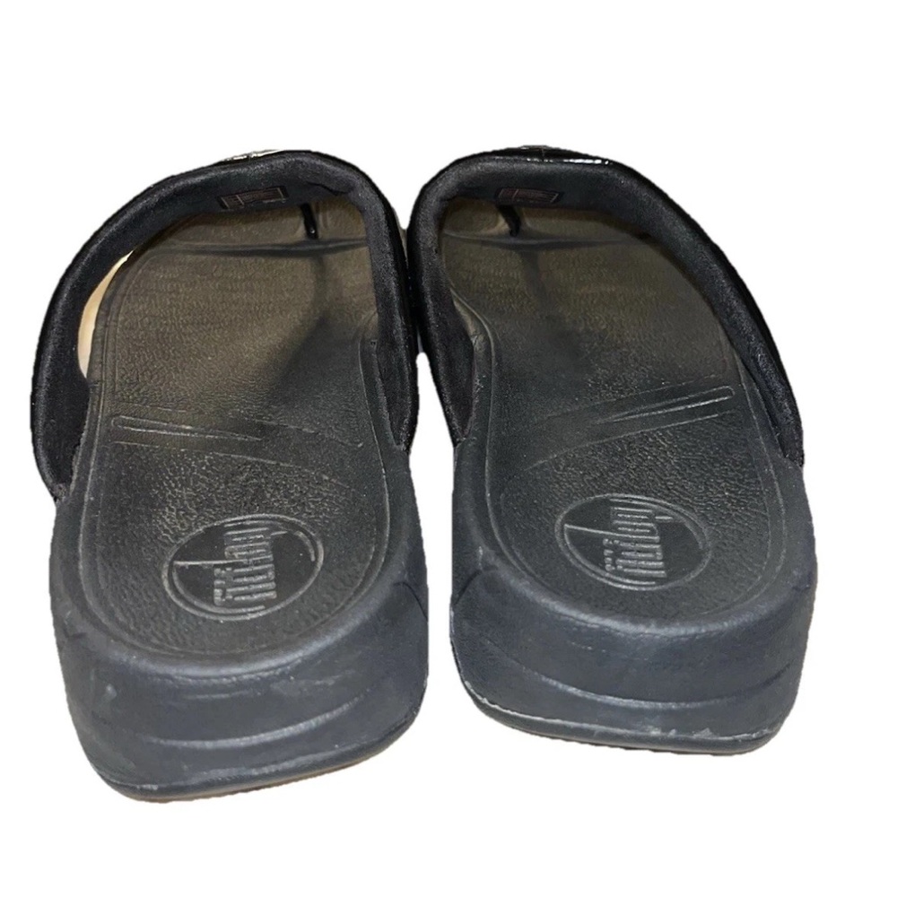 FitFlop Walkstar 3 Black Comfort Flip Flop Sandal Shoe US 9 Womens EUC - Picture 5 of 9